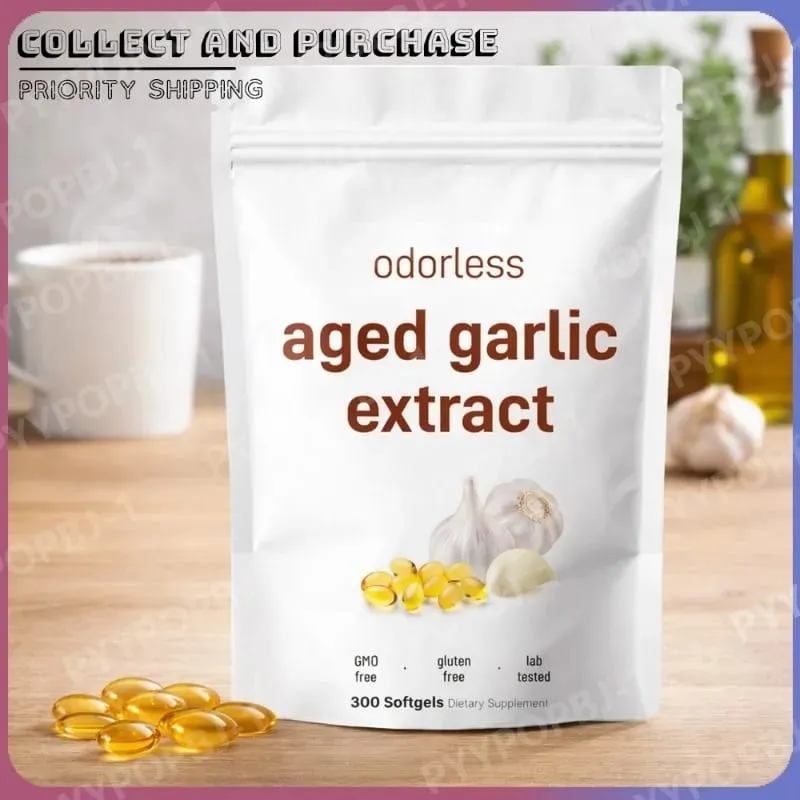 Kapsul Minyak Bawang Putih Tidak Berbau Ekstrak Bawang Putih Berumur 2 Tahun Tambahan Herba Asli Wirh Tumbuh Allium Sativum Bulb 300 Softgels