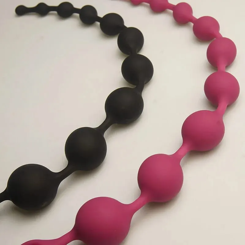 Silicone Anal Beads Sex Toys 10 Increasing Size Balls Anus Butt Plug Analplug Buttplug Butplug With Easy Pull Loop Handle