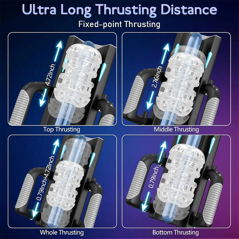 Male Masturbation Cup 12cm 6-Segment Fixed Telescopic One Key Burst Auto Thrust Masturbator Endurance Trainer Adult Sex Toys