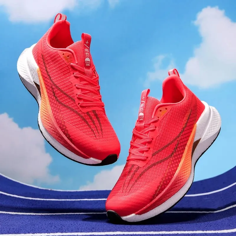 Men Carbon Plate Running Shoes Breathable Women Athletic Tennis Sneakers Cushion Sport Trainers Outdoor Marathon Jogging Shoes