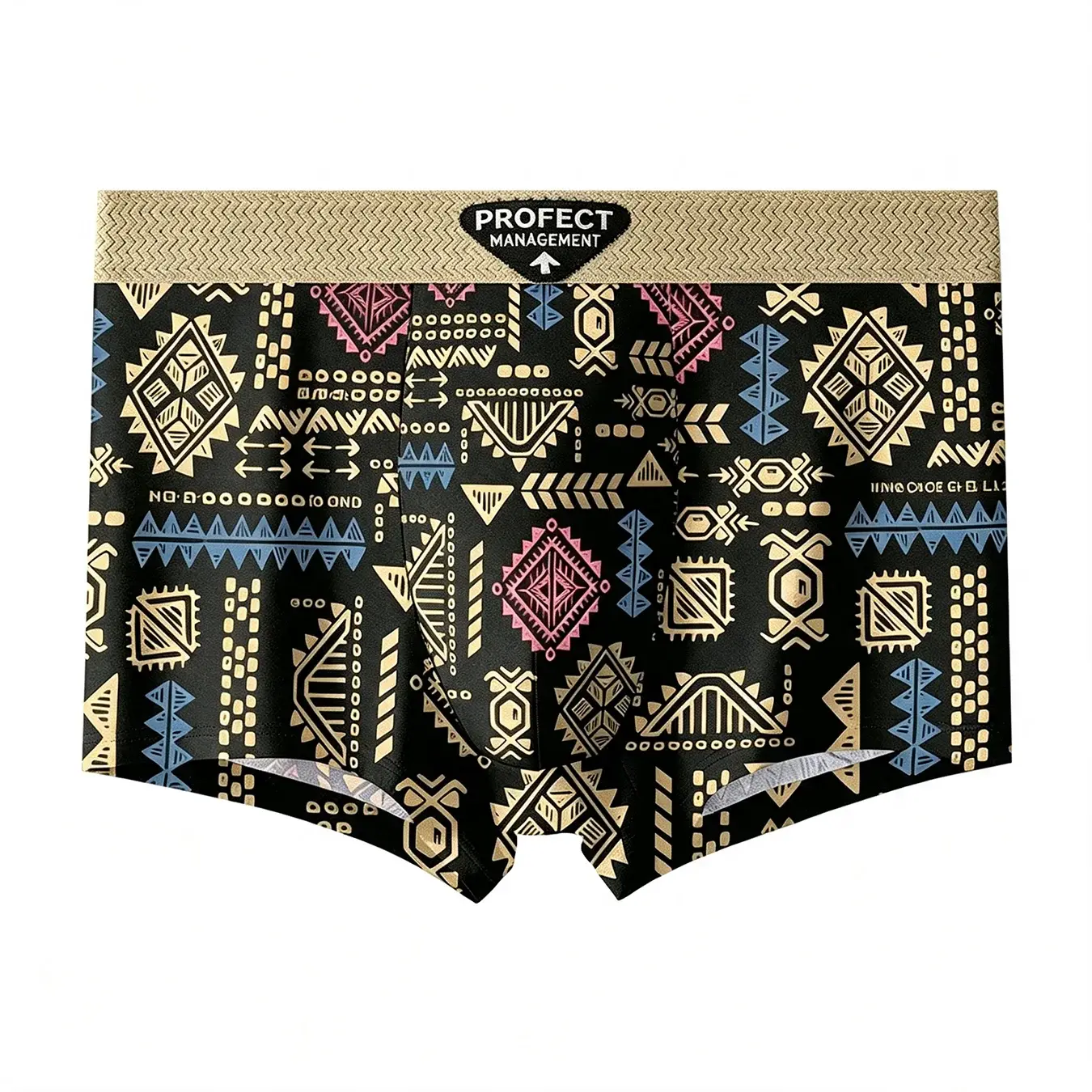 3 adet/takım moda erkek iç çamaşırı erkek Retro geometrik baskı Boxer külot yumuşak nefes orta bel iç çamaşırı rahat şort