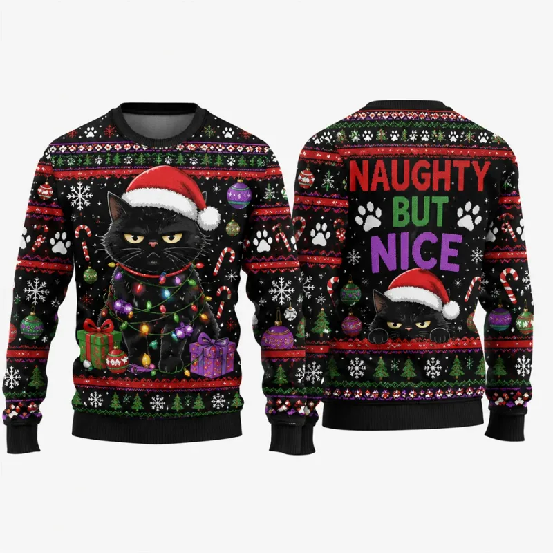 Gingerbread Man Ugly Christmas Sweatshirt 3D Graphic Crewneck Unisex Funny Candy Cane Xmas Party Holiday Pullover Gift Male Top