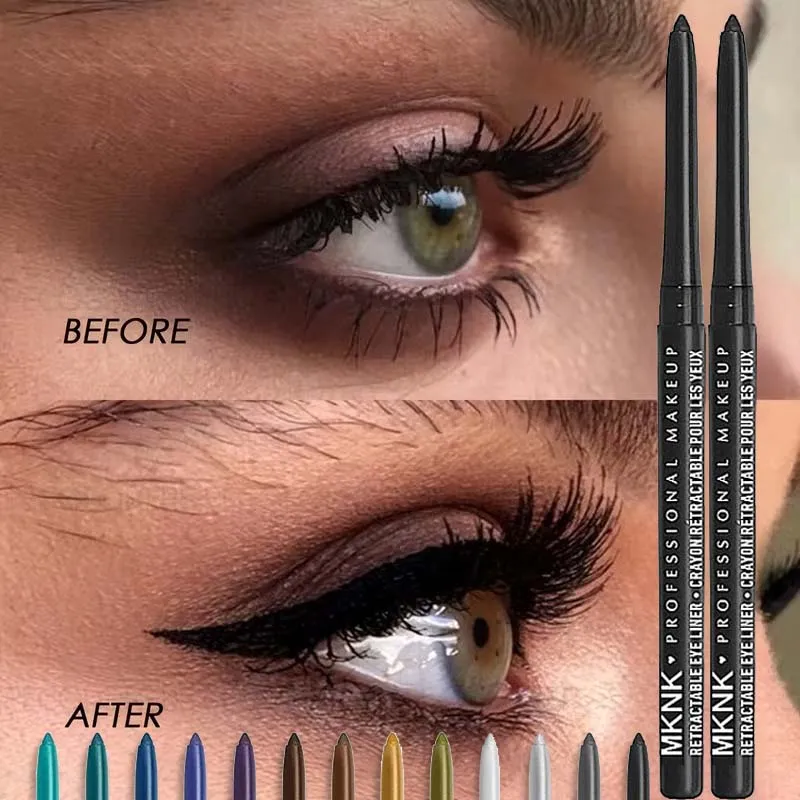 8 Colors Waterproof Black Eyeliner Gel Pencil Smudge-Proof Long-Lasting Beginner-Friendly Eye Makeup High Pigment Eye Liner Pen