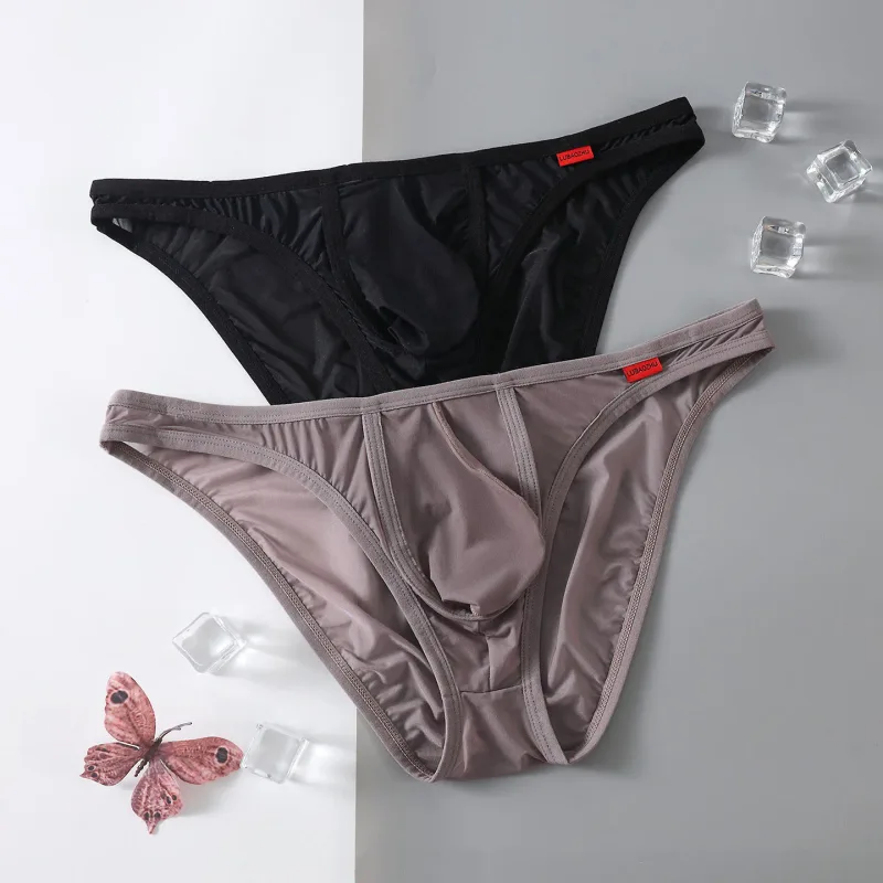 Ultra Thin Men's Underwear Large Pockets Triangular Underpants Transparent Lightweight Briefs