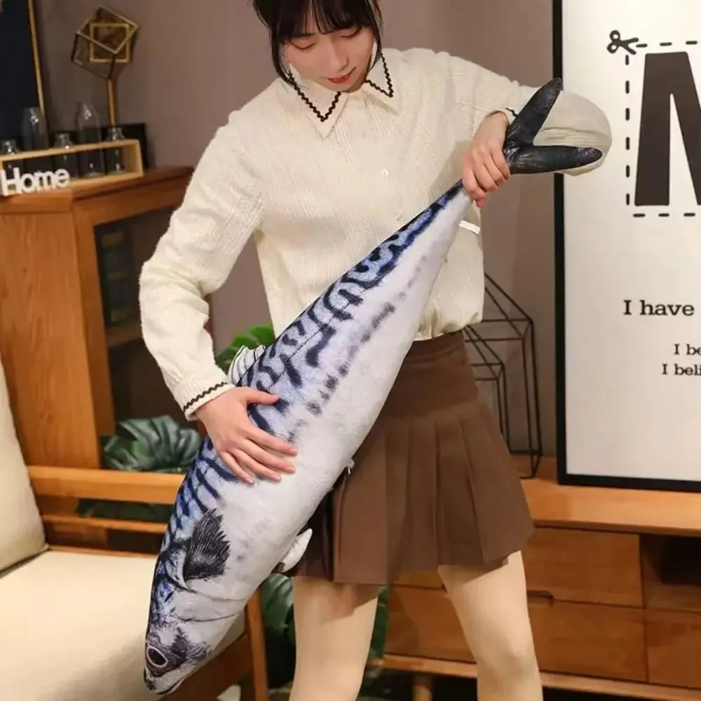 Sofa Cushion PP Cotton Simulation Sea Fish Soft Stuffed Sea Fish Stuffed Bream Salmon Fish Sleeping Pillow Bedroom