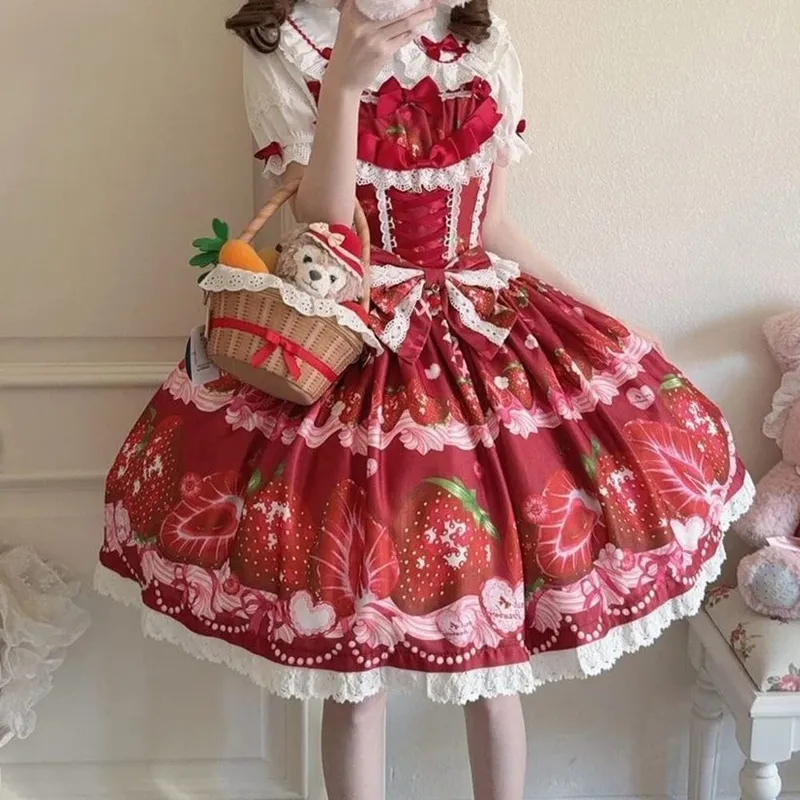 Original design Lolita dress cute jsk suspender dress women's summer long dresses for women