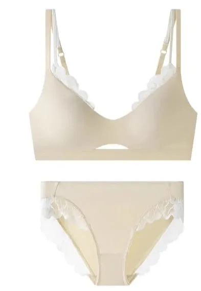 Sexy Push Up Sports Bra & Panties Set Wireless T-shirt Bra for Large Small Bust Plus Size Anti Sagging Seamless Workout Bralette