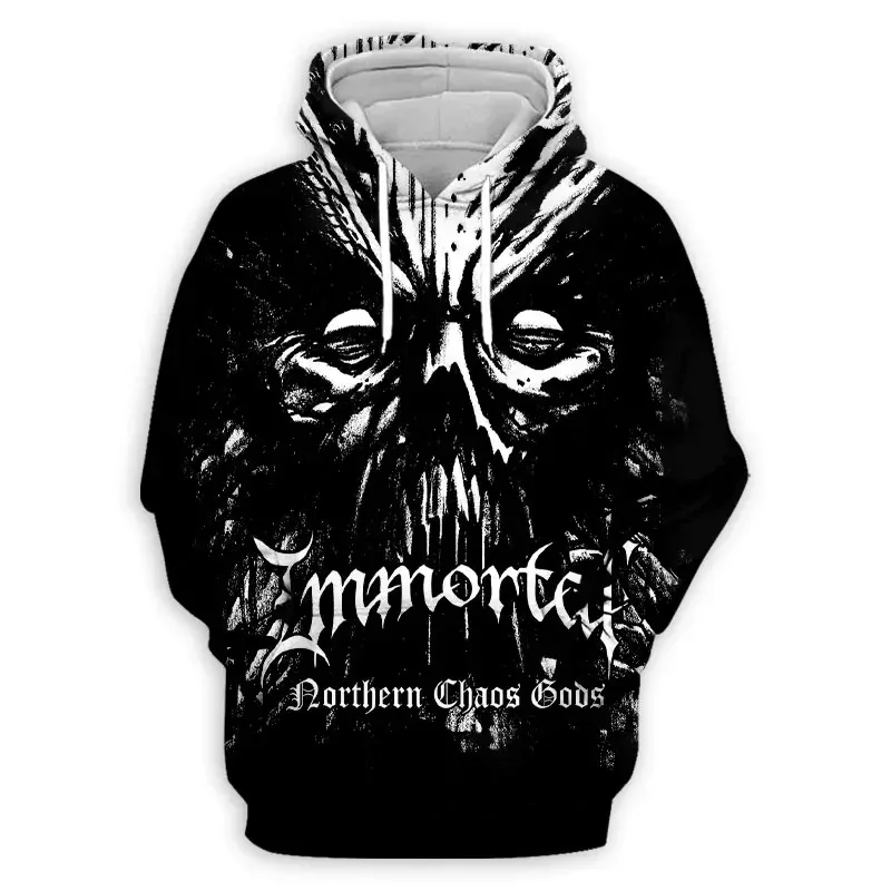 Black Metal Rock Immortal 3D Print Hoodies Men Women Fashion Casual Sweatshirts Oversized Hoodie Pullovers Tracksuit Clothing
