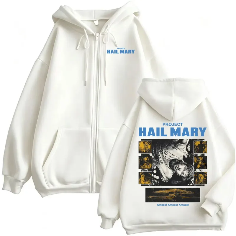 Project Hail Mary Zipper Hoodies Ryan Gosling 2026 Movie Classic Sweatshirt Jacket Coats Men Women Harajuku Gothic Zip Up Hoodie