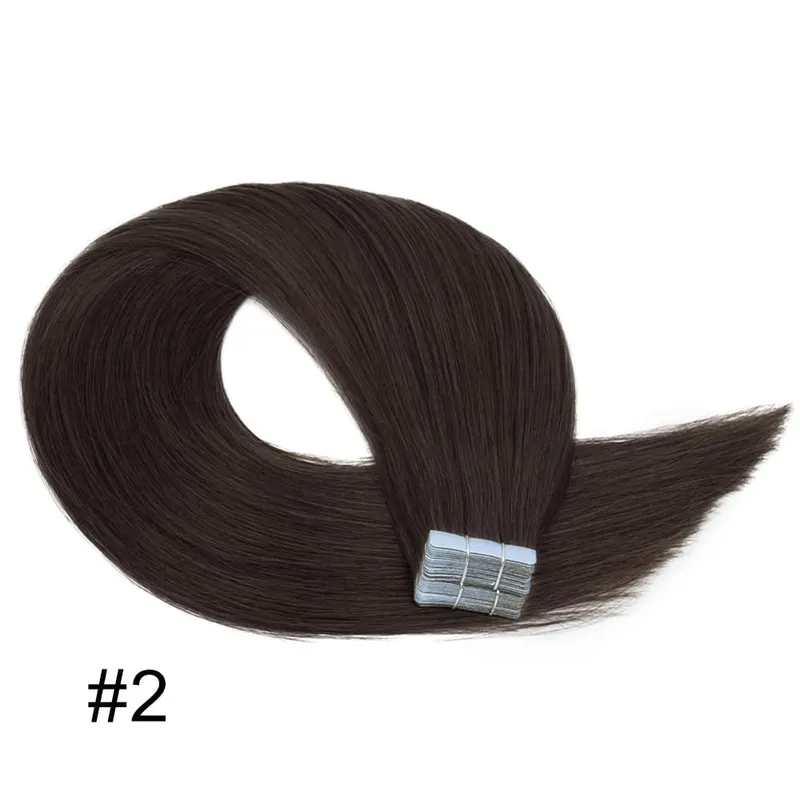 Women Tape Hair Extensions 100% Natural Human Hair Extension Tape In Blonde Natural Straight Hair Skin Weft Real Hair