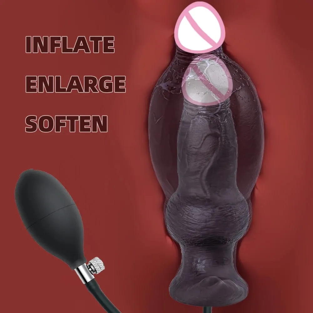 Big Butt Plug Inflatable Anal Plug Penis Wearable Soft Silicone Monster Dildo Knot Trainer Dick for Men Gay Women Adult Sex Toys