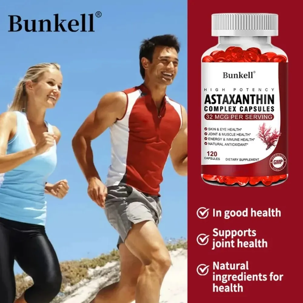 Astaxanthin Complex Capsules - with Fish Oil Antioxidant Supports Vision Eye and Skin Muscle Joint and Immune Health