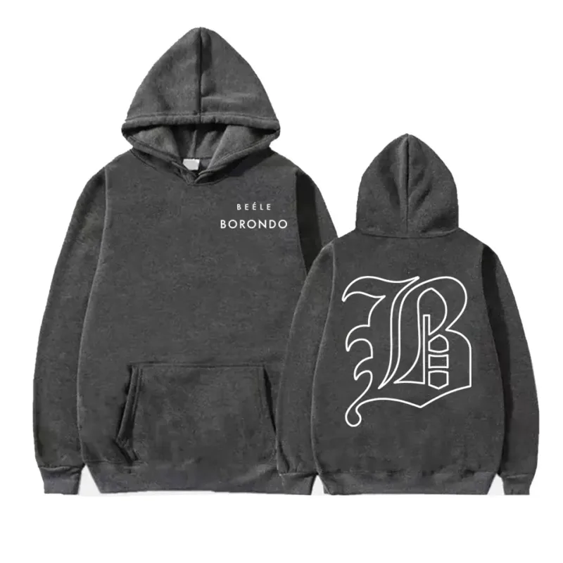 Sudaderas con capucha con logotipo del rapero BEELE Borondo, ropa para hombre, sudaderas Vintage de Hip Hop de gran tamaño, jerséis informales de lana, ropa de calle
