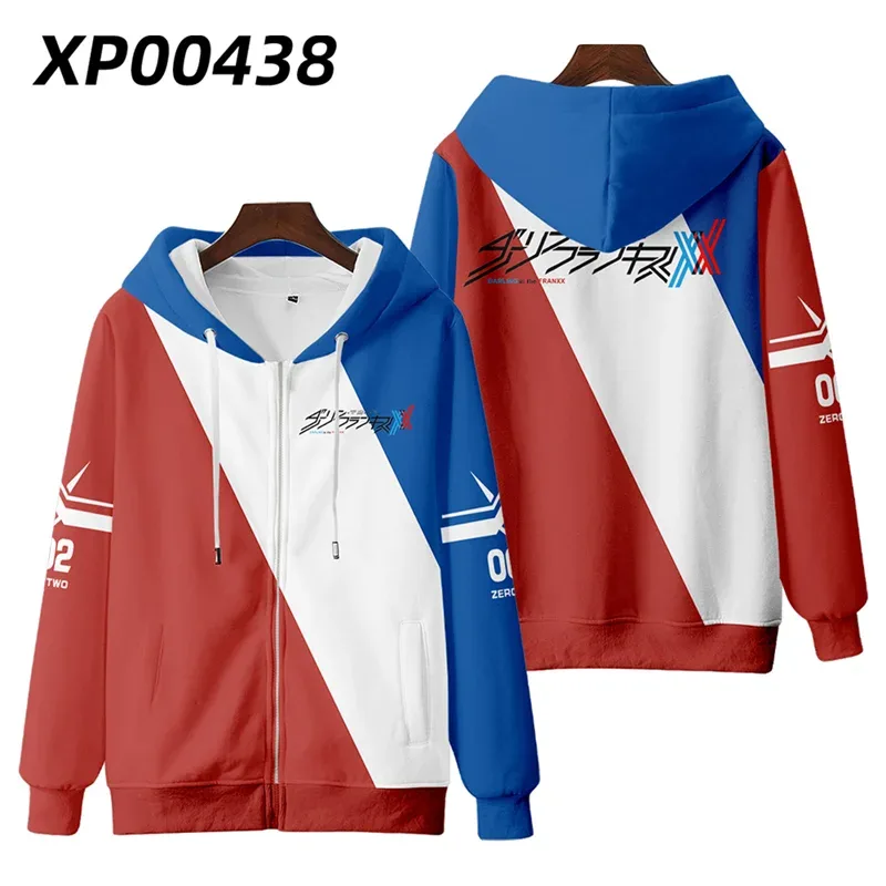 Hot Japan Anime Darling In The Franxx Cosplay Zipper Hoodies 3D Print Men Women Hip Hop Tracksuit Zipper Hoodie Men's Clothing