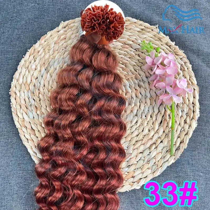 Keratin U Tip deep wave Human Hair Extensions 18-30 Inch Remy Hair Extensions High Quality Remy Human Hair salon Extensions