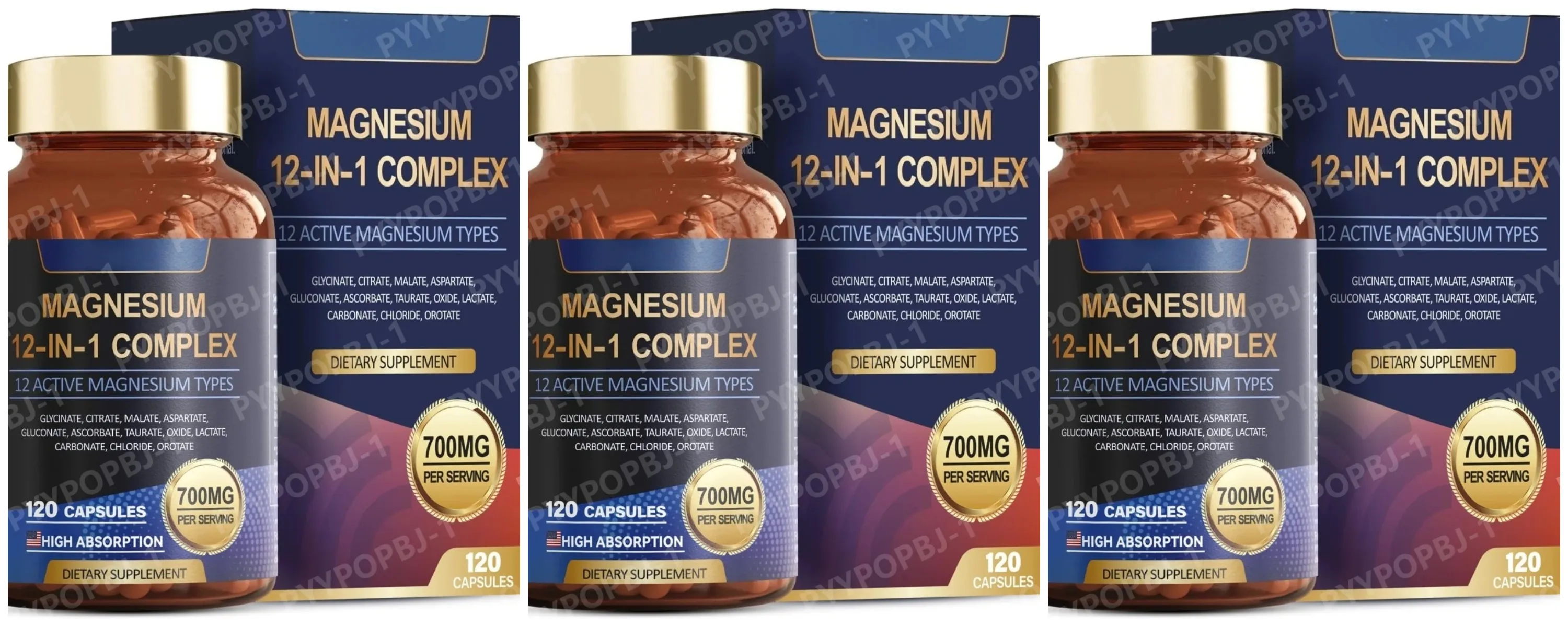 700mg Magnesium Complex12 in 1 Magnesium Supplement with Glycinate Citrate Malate Oxide Taurate Aspartate Orotate Magnesium