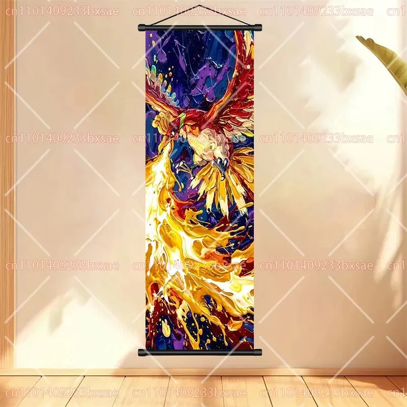 Anime Pokémon Gengar Charizard Kyogre Gyarados Mewtwo Rayquaza Cool Poster Hanging Scroll Painting Birthday Holiday Party Gift