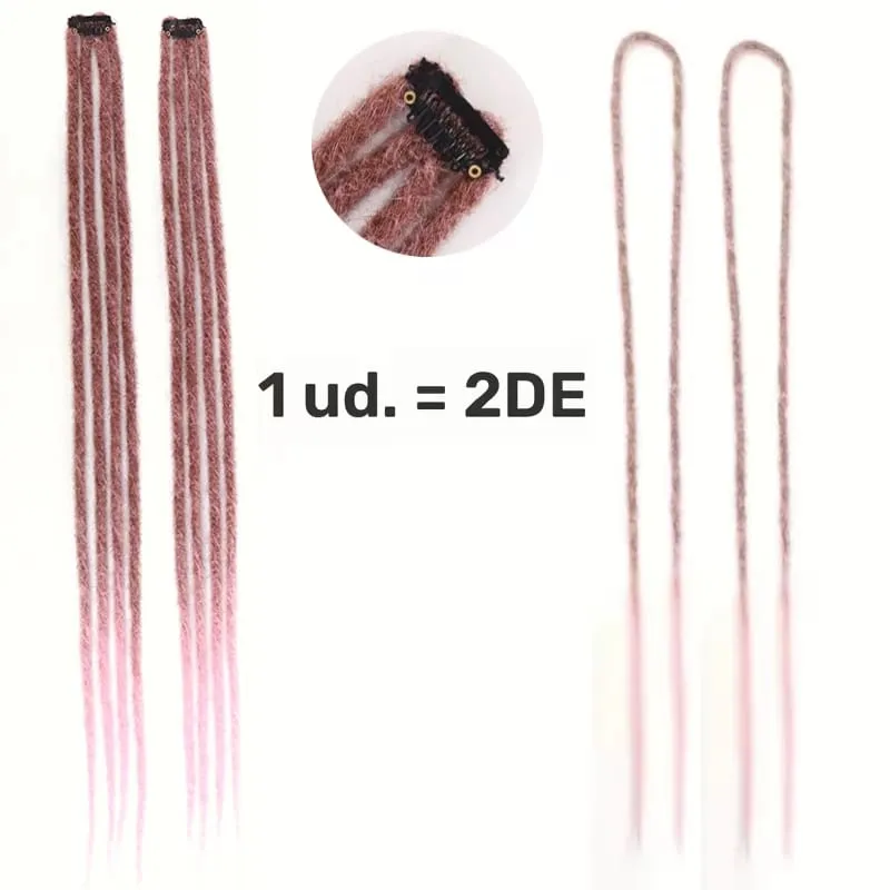 2pcs Gradient Brown Blonde Thin Dreadlock Extensions Synthetic Handmade Single Locs Braids for Men Hip Hop Street Styling