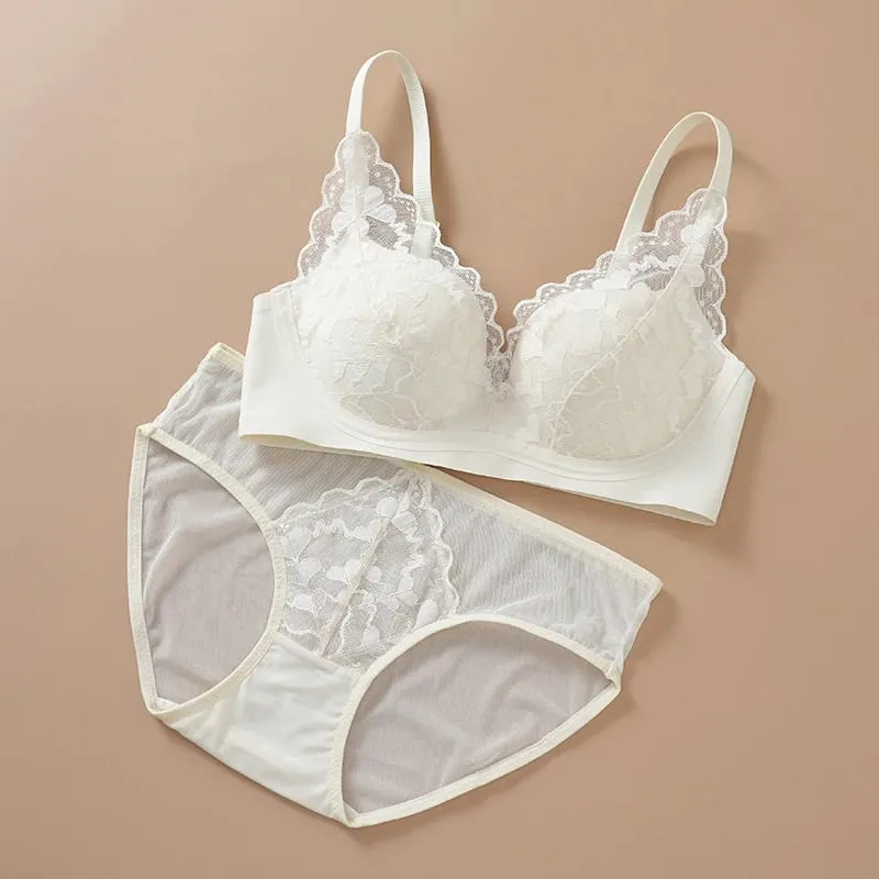 Japanese Sexy Spitze Büstenhalter ohne Bügel Push Up für kleine Brust Seitlich glättend Anti-Sagging Neu Bestseller MOYISU B