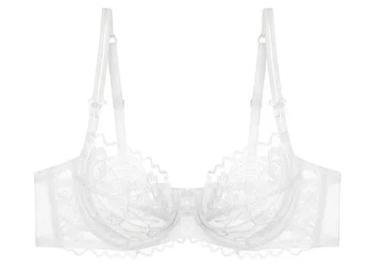 Everyday Lace Lingerie Ultra-thin Breathable Upper Support Anti-sag No Sponge Transparent Bra Set ladies Basic Underwear S-XL