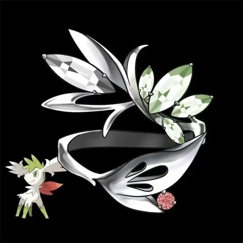 New Pokemon Litwick Dragonair 925 Silver Couple Ring Anime Fashion Cartoon Accessories Cospaly Peripherals Christmas Gifts