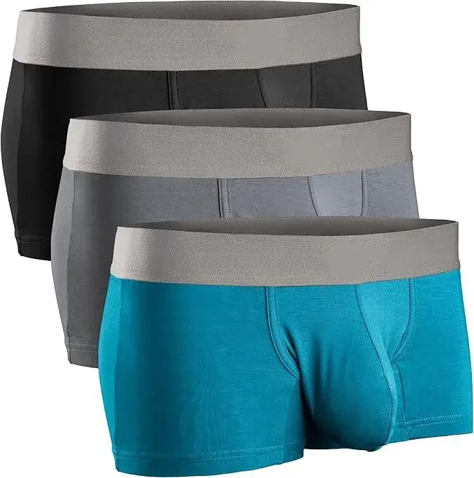 Men Modal Boxer Briefs Breathable Cooling Big Pouch Underwear Soft Mens Boxers Comfortable Male Panties with Extra Large Pouch