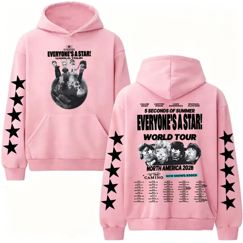 5 Seconds of Summer Everyones A Star World Tour Hoodies Men Women Harajuku Hip Hop Street Sweatshirts High Quality Casual Hooded