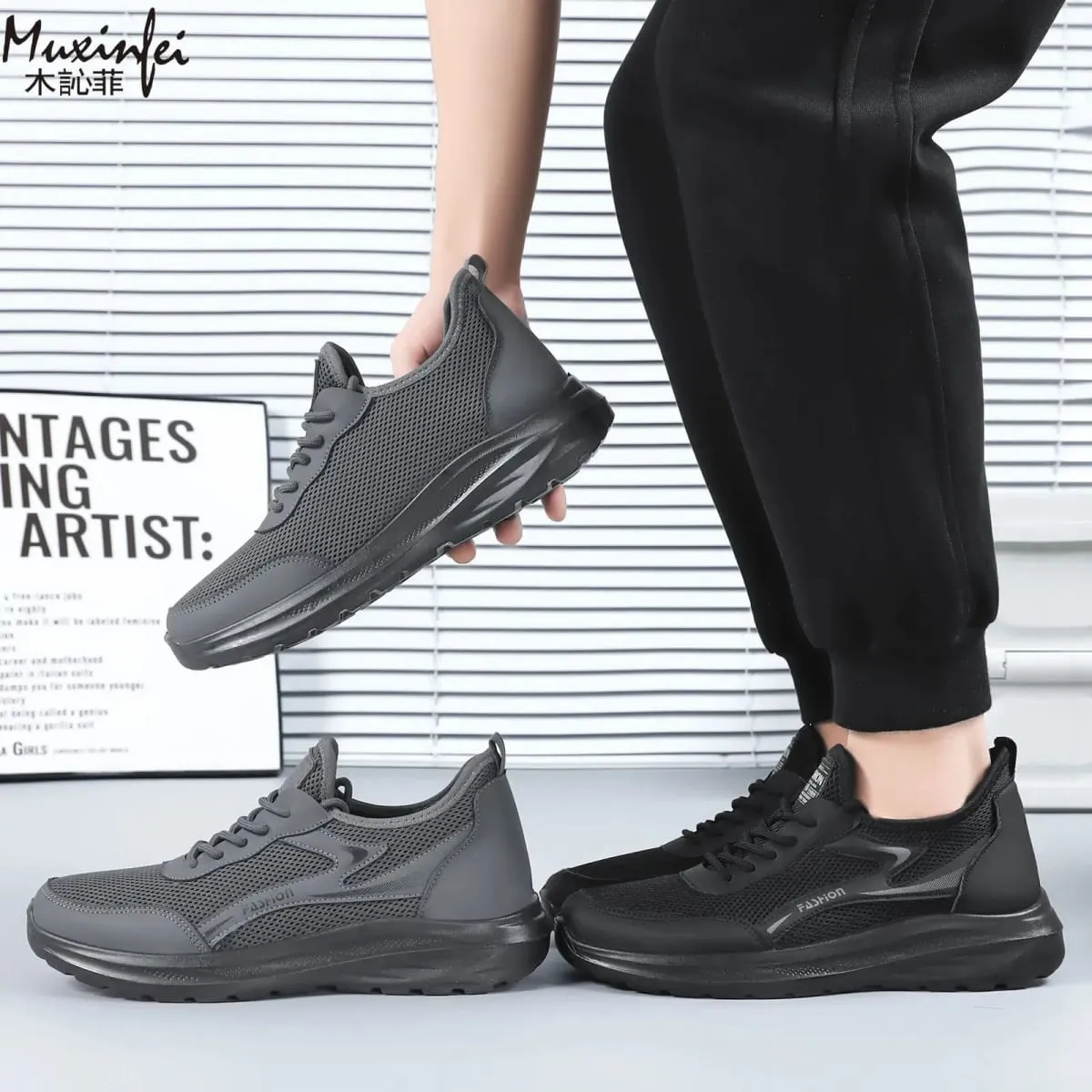 2026 New Men Casual Shoes Breathable Mesh Sneakers Lightweight Outdoor Sport Running Shoes Comfortable Walking Footwear