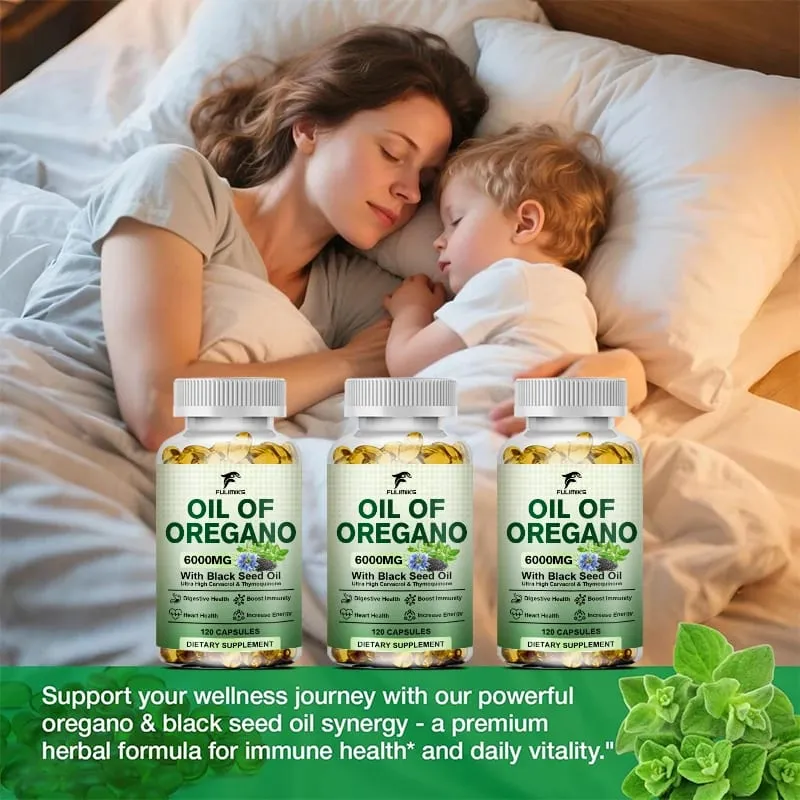 Buy 2 Get 2 Free! Oil of Oregano Supplement Immune Support Digestive Health Light Beige Improve Overall Wellness & Vitality