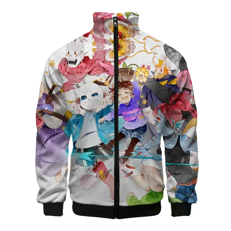 Luxury Popular Sans Undertale 3D Print Zipper Raglan Jacket Windbreaker Boys/Girls Comfortable Stand Collar Jackets Coats