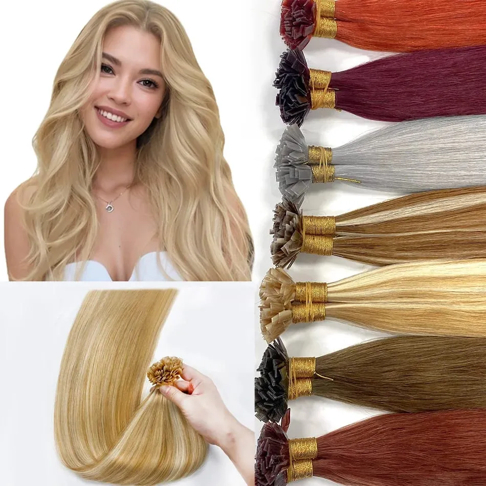 Flat Tip Human Hair Extension Remy Hair 1g/s 18-28 inch Real Remy Silky Straight Black Brown Pre Bonded Keratin Fusion Hair — image 6