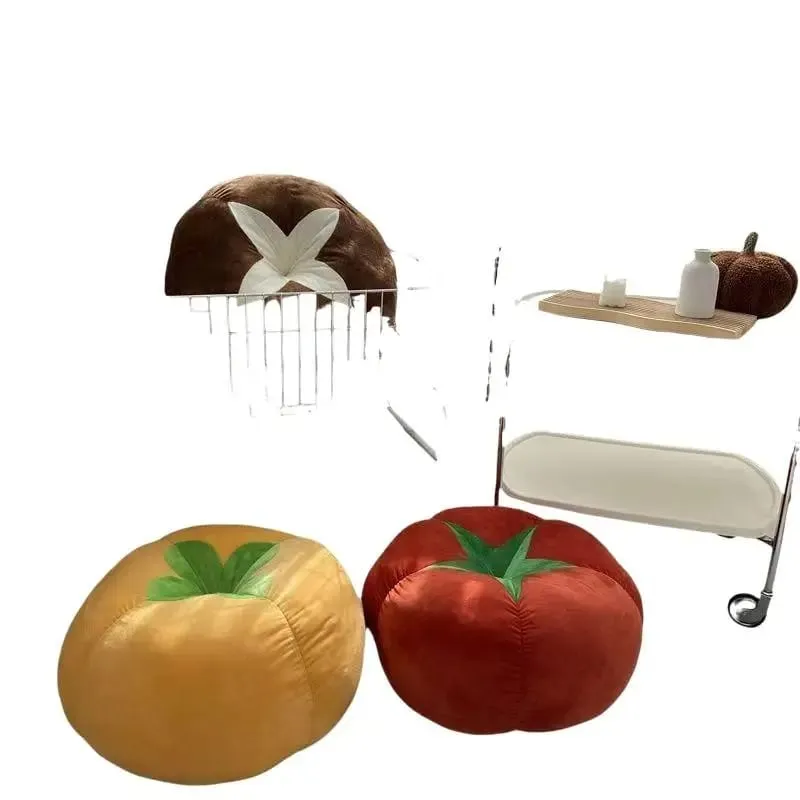 Hot Sale Soft Plush Mushroom Tomato Persimmon Shaped Floor Cushions Thick Filling Perfect For Living Room Bedroom Home Decor