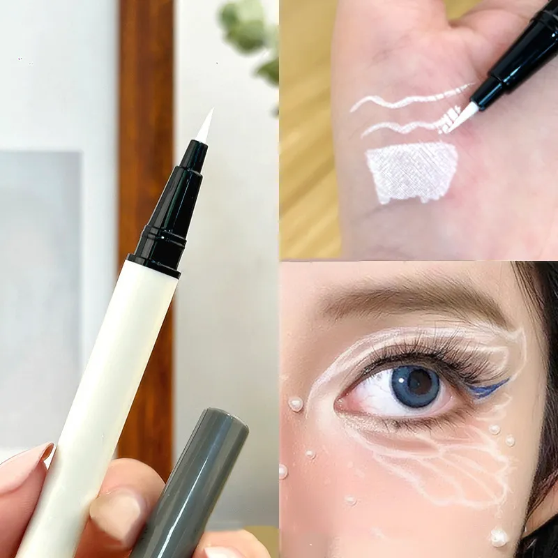 1PC White Liquid Eyeliner Pen Matte Black Long Lasting Waterproof Eye Liner Pencil Quick-drying Non-smudge Eye Makeup for Women