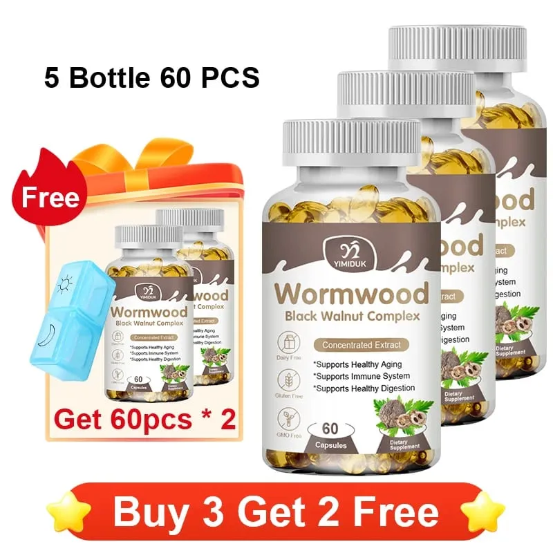 Premium Wormwood Cleanse Supplement with Black Walnut Clove & Quassia Supports Intestinal Health Detox & Digestive Balance