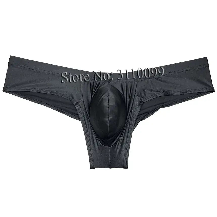 Cuecas boxer masculinas de seda brilhante mini biquíni melhoram bolsa boxers de biquíni — image 3