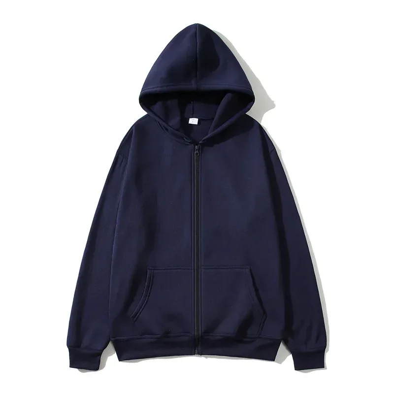 Men/Women Zipper Cardigan Hoodies Pure Color Casual Jacket Coats Fleece Spring Autumn Sweatshirts Sports Streetwear Men tops — image 14