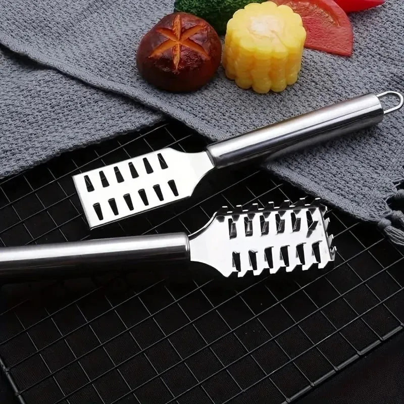 Fish Scale Removal Essential! Stainless Steel Round Tube Fish Scraper Fast No Splatter Effortless Kitchen Fish Tool