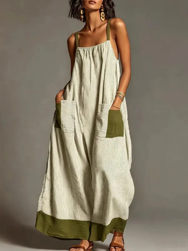 Summer New Elegant Sleeveless Striped Suspender Dress Women's Fashion Boho Casual Office Holiday Party Dresses For Women Robe — image 9