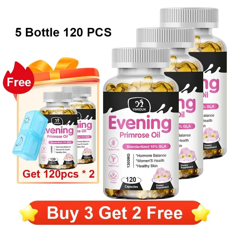 Evening Primrose Oil 1300mg with Rich GLA & Essential Nutrients Balance Hormones Support Women's Comfort & Enhance Skin Health