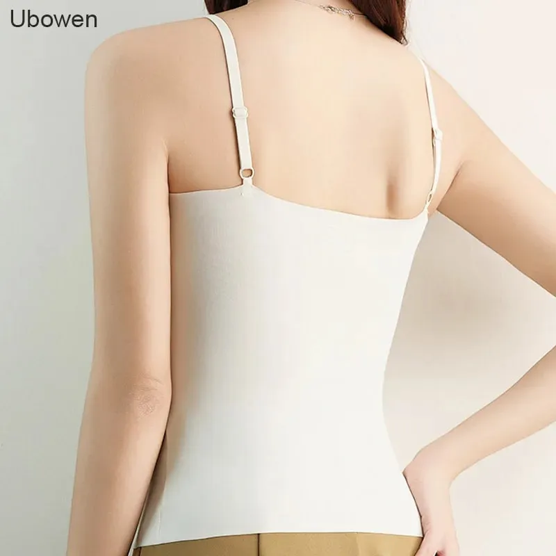 M-2XL Beautiful Back Sling Long Vest With Build-in Bra Women's Summer Fixed Cup Outer Wear Bottoming Top For 40-80kg