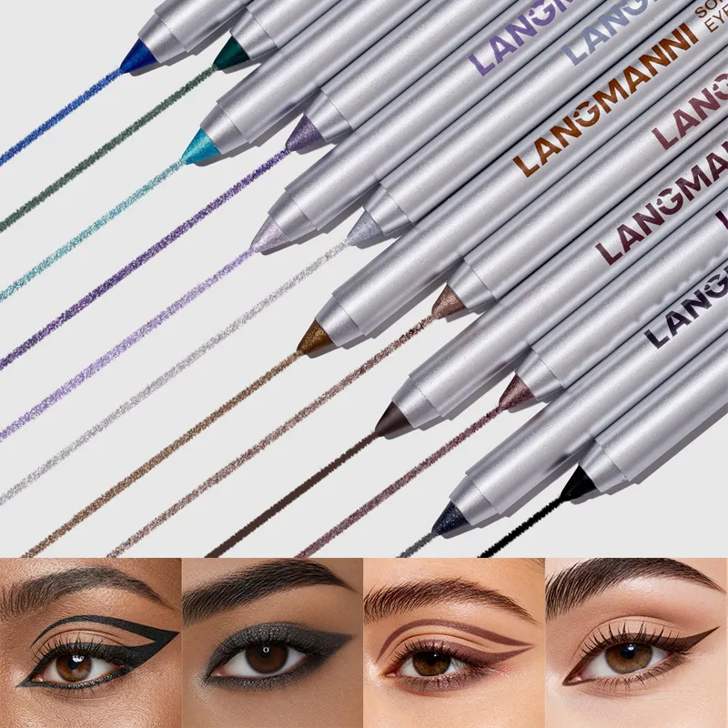 Waterproof and Sweat Proof Pearlescent Shining Eyeliner Gel Pencil Long Lasting Smooth Easy To Colors Women Eye Makeup