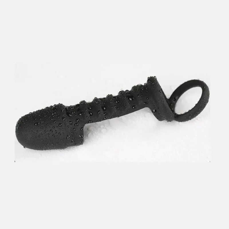 Male Penis Sleeve Dual Cock Rings Delay Ejaculation Nozzle Penis Rings Enlargement Reusable Cockring Sex Toys for Men Adults