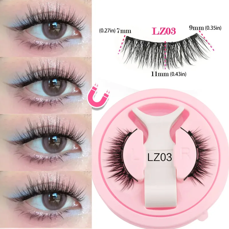 1 Set Magnetic Eyelashes Reusable Cat Eye Magnetic Lash Cosplay Sensitive Eye Friendly Natural Curler False Lashes Make Up Tool