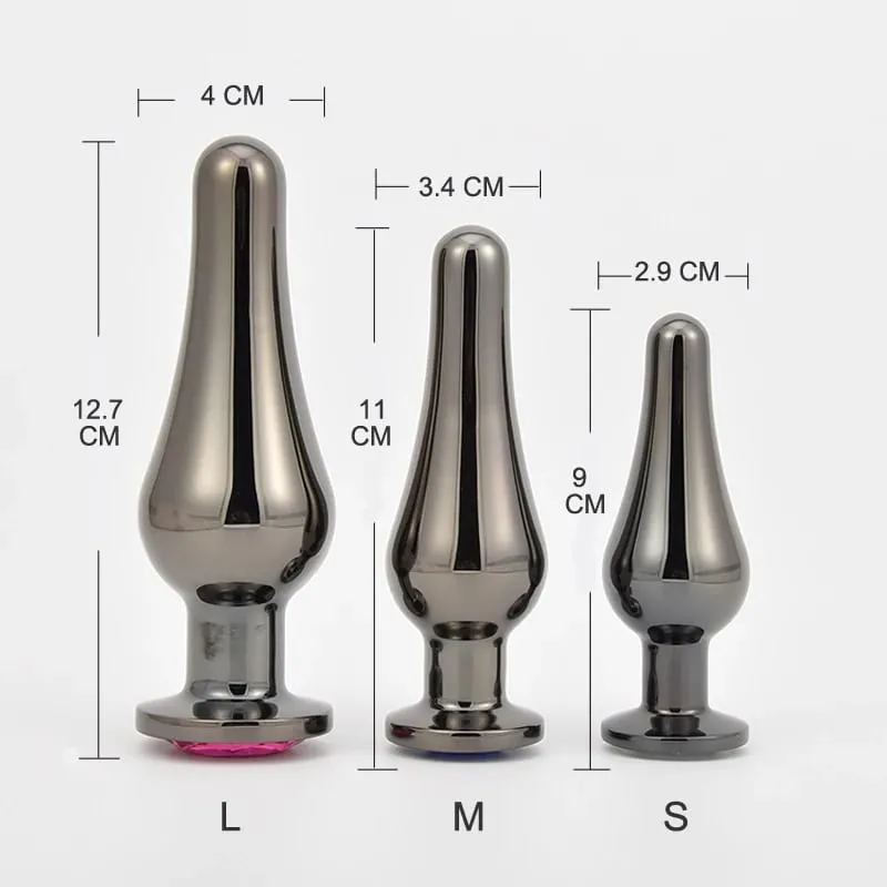Gun Farbe Edelstahl Anal Plug Dildo Sex Spielzeug Produkte 3 Größen Butt Plug Für Frauen Sex Erwachsene Spiel Prostata massager