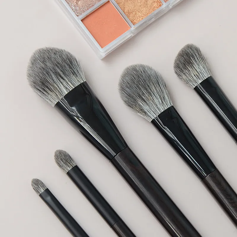 Lynx Hair Saibikoho Goat Hair Blue Squirrel Hair Powder Blush Highlighter Eye Shadow Brush Ebony Wood Handle Makeup Brushes