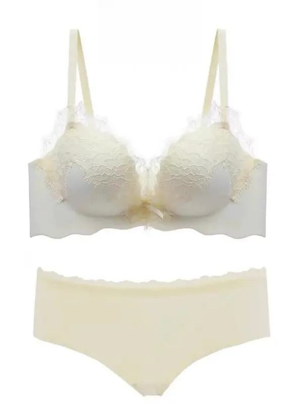 New Pure Desire Lace Lingerie Set Women Thick Padded Push Up Bra Small Bust Lift A to C Cup Underwear Intimates Daily Wear 32-38 — image 10