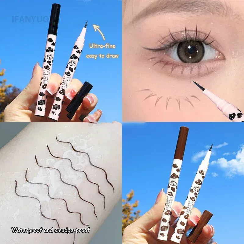 Ultradünner, natürlicher, mattflüssiger Eyeliner-Stift, wasserdicht, schnell trocknend, Seidenraupenstift für die unteren Wimpern, hochpigmentiertes, glattes Augen-Make-up-Werkzeug