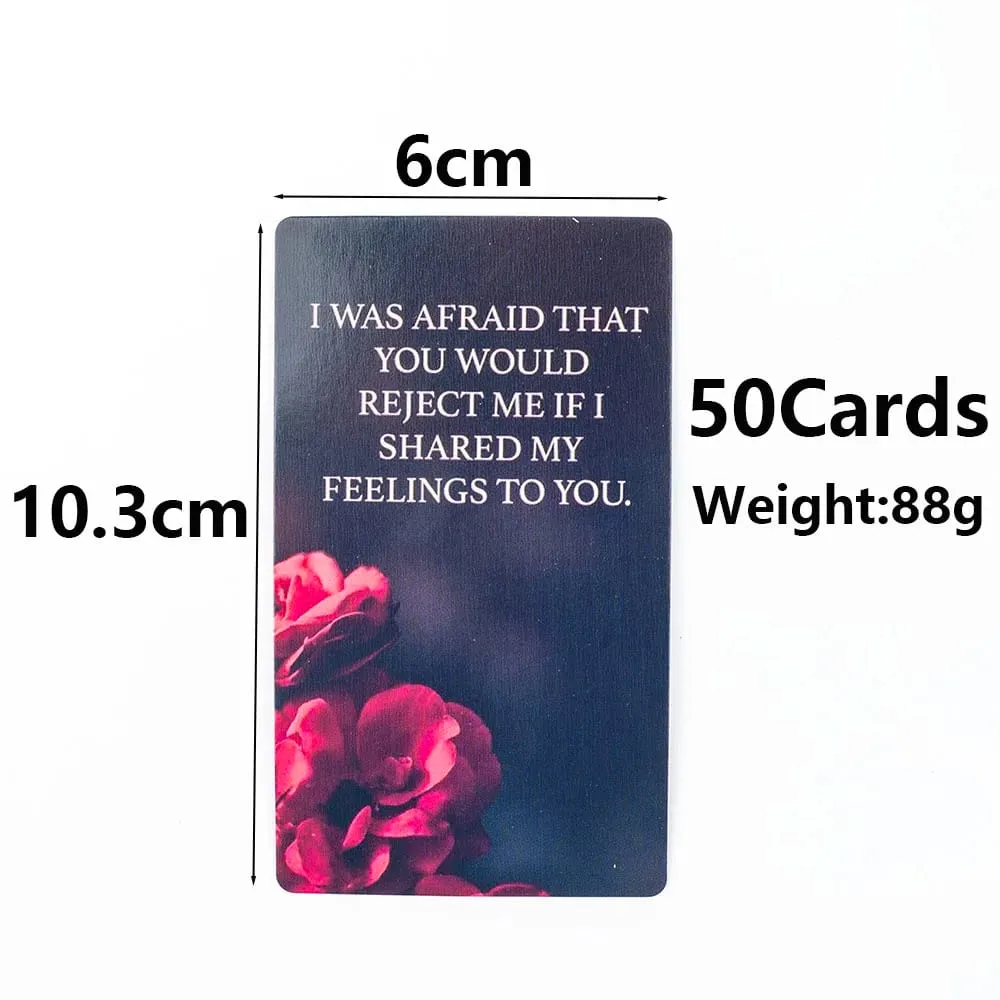 Dark Confession Twin Flame Oracle Cards 50Pcs Love Keywords & Messages Deck for Self-Reflection And Guidance