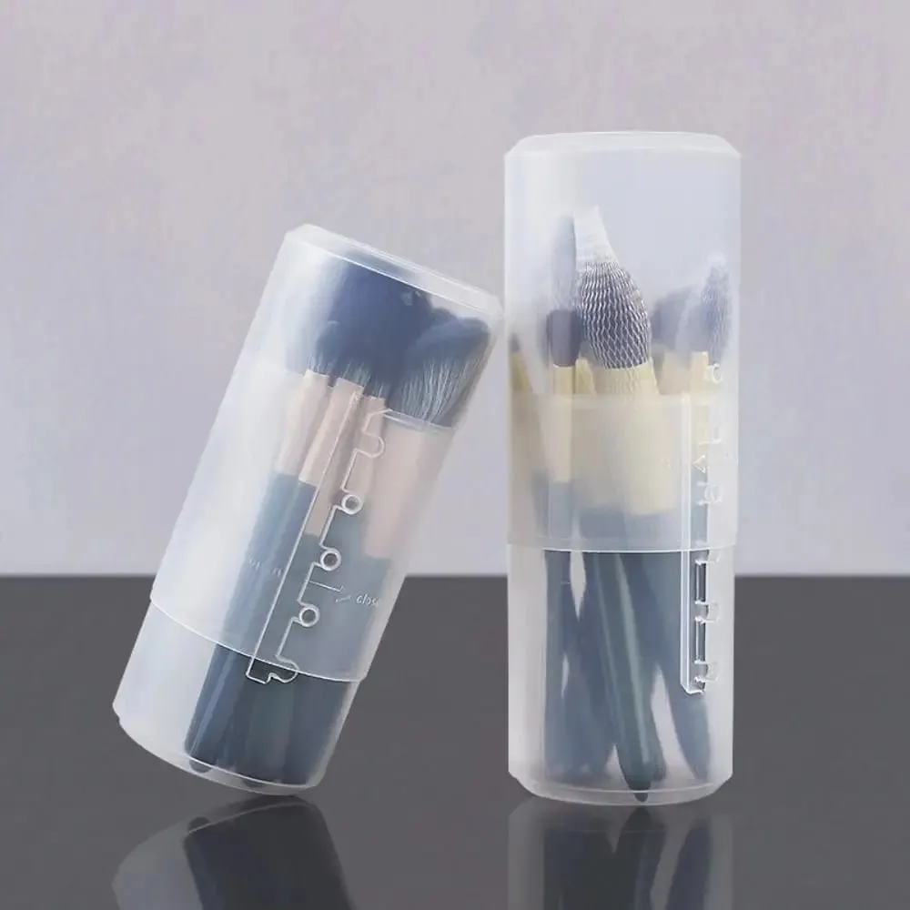 全新透明可調高度 PVC 化妝刷架展示收納杯收納盒帶蓋防塵盥洗用品包裝盒