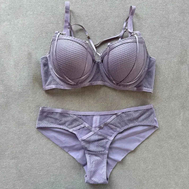 Women Sexy Bra Set Push Up Padded Lingerie Briefs Set Elegant Ladies Daily Underwear Female Bra and Panty Set